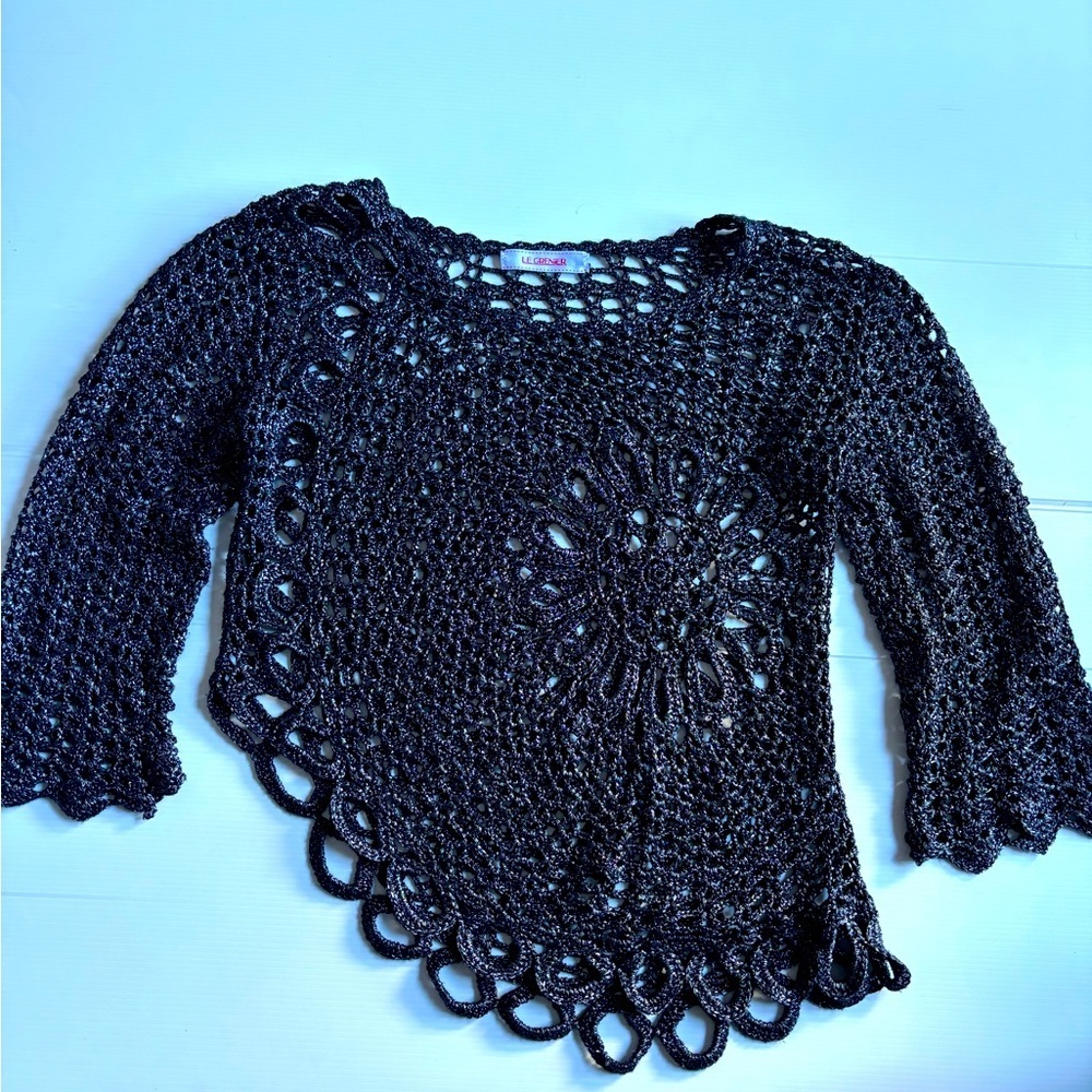 Vintage Y2K Crochet Knitted Sweater